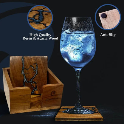 Wood Coaster Set