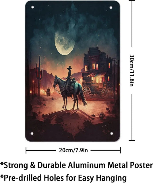 Cowboy Metal Poster Vintage Decor
