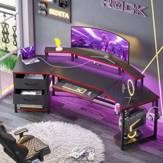 Gaming Desk with LED Light