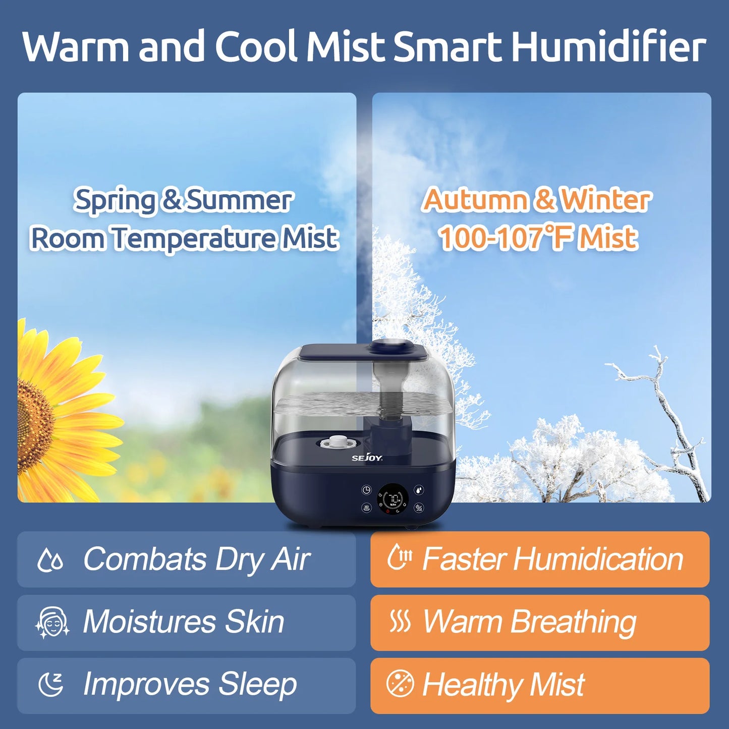 Ultrasonic Cool Mist Humidifiers 5L with Essential Oil