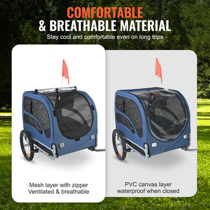 Pet Cart Bicycle Carrier with Reflectors, Collapsible for Travel