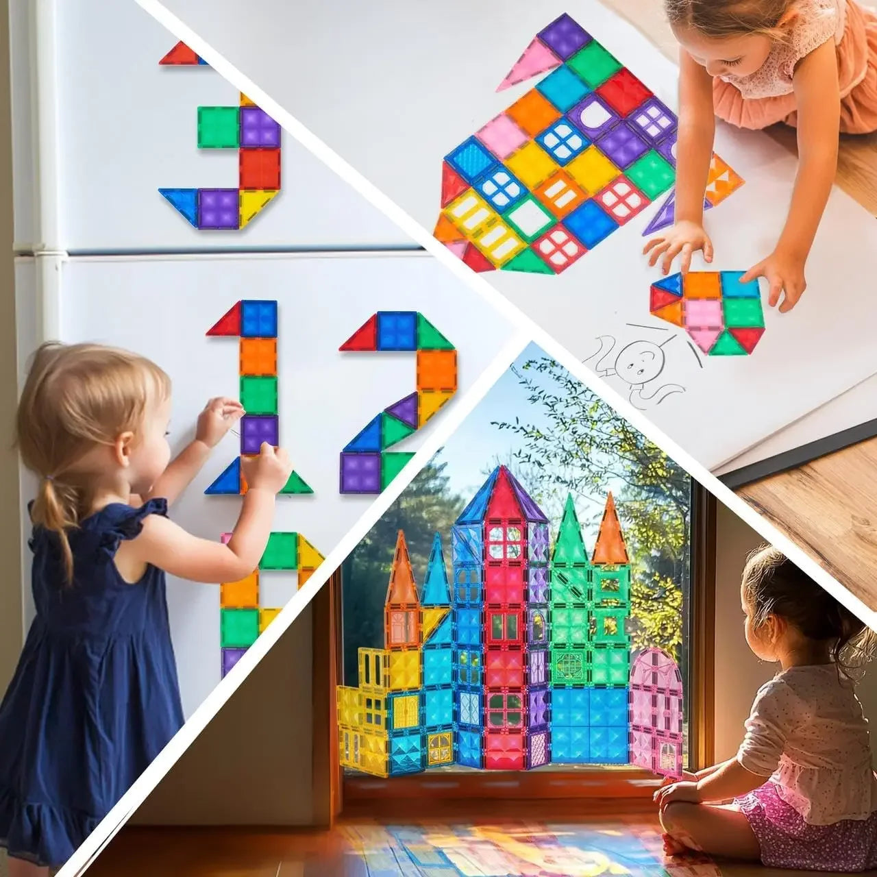 66PCS Magnetic Building Tiles