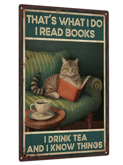 Cat Metal Plaque for Home Wall Decor