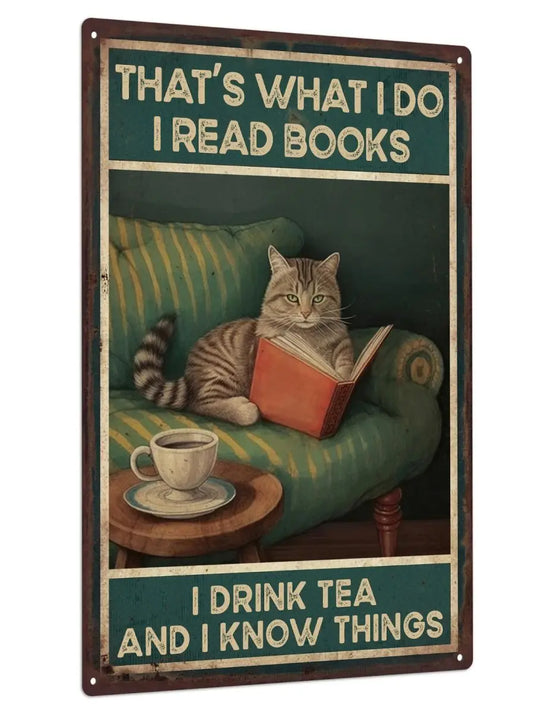 Cat Metal Plaque for Home Wall Decor