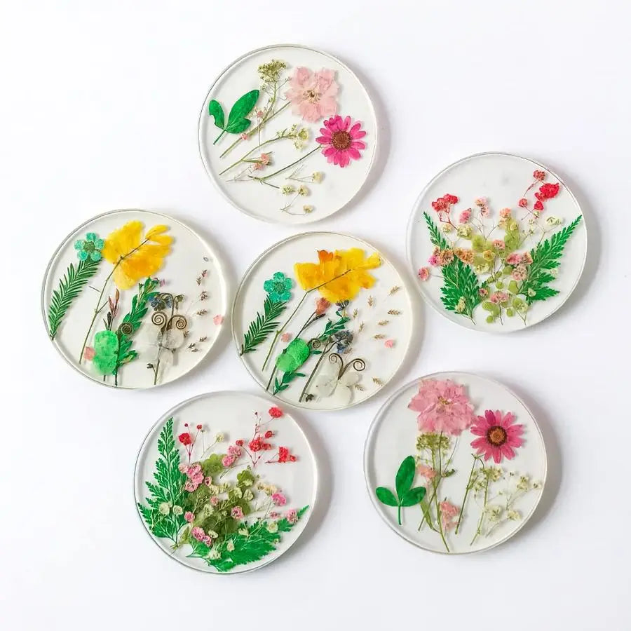 Coaster Set with Flowers