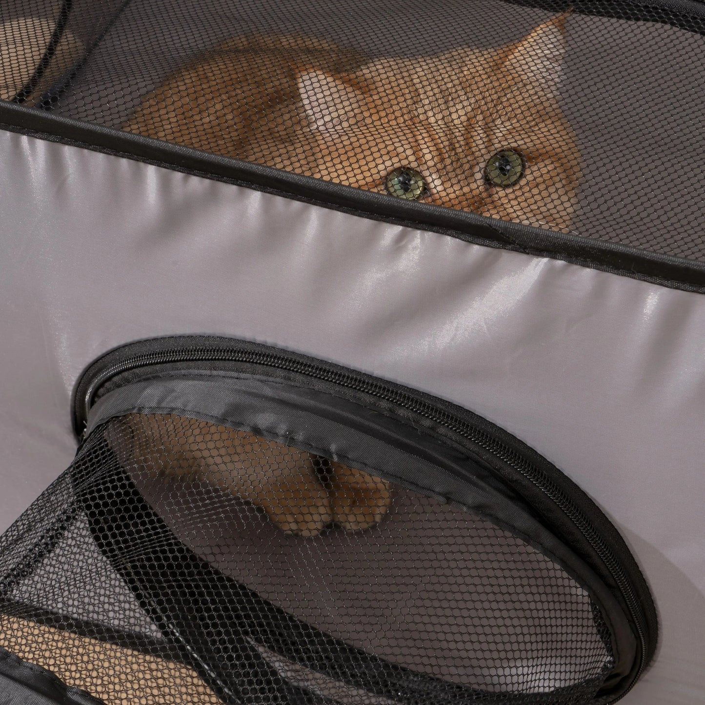 Square Gray Play Tunnel Foldable Pets Nest