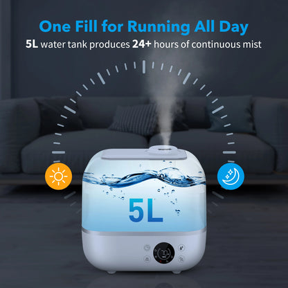 Ultrasonic Cool Mist Humidifiers 5L with Essential Oil