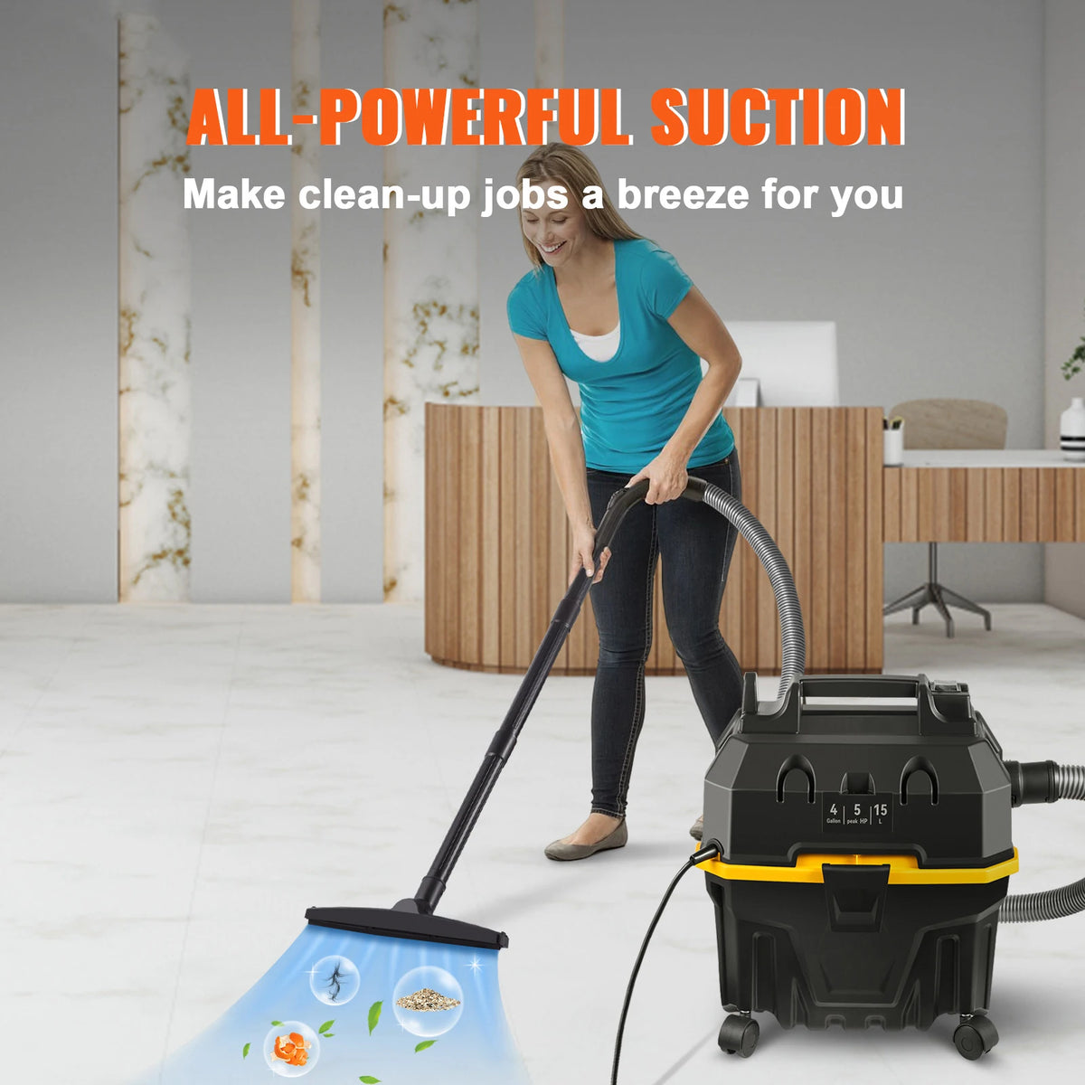 Wet and Dry Vacuum Cleaner 15L