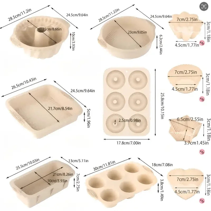 30Pcs Reusable Silicone Baking Molds