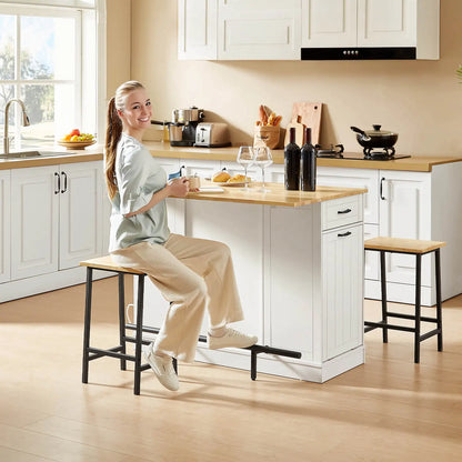 Kitchen Island with 2 Chairs