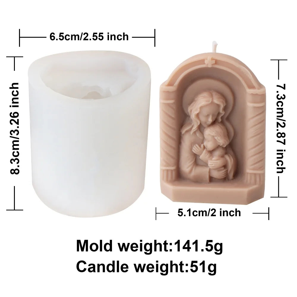 3D Mother and Baby Silicone Candle Mold
