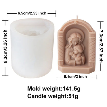3D Mother and Baby Silicone Candle Mold