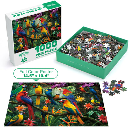 Parrots in the Jungle 1000 Piece Jigsaw Puzzle