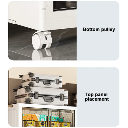 4 Tier Stackable Storage Bins with Wheels for Living Room Bedroom