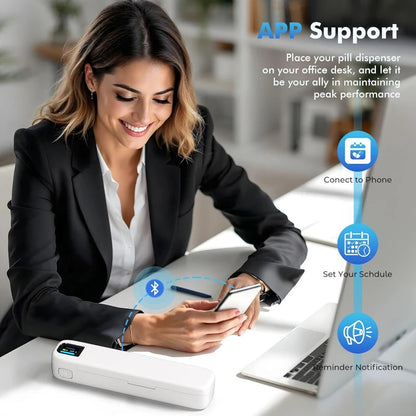 Smart Pill Dispenser with Alarm & Bluetooth