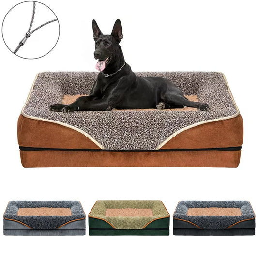Oversized pet bed, washable with raised edges,