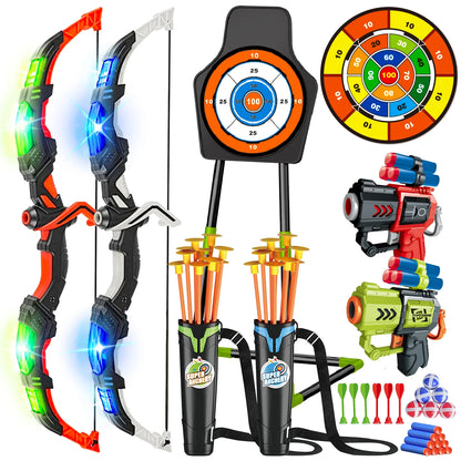 Bow Arrow + Guns Toy For Kids Archery Stand Target Board