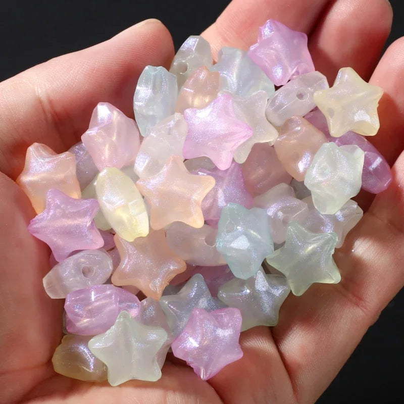 30Pcs Luminous Acrylic Beads 15mm