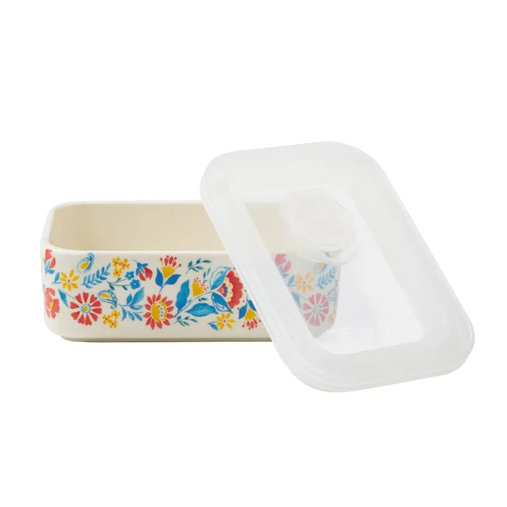 Sweet Rose Rectangular Ceramic Nesting Bowl Set, 6 Piece