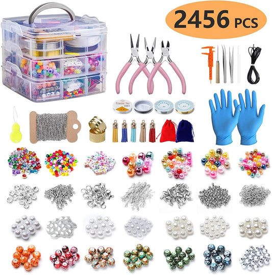 2456-Piece Deluxe DIY Bead Jewelry Making Kit