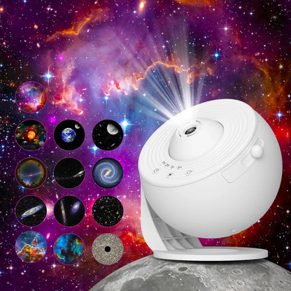 Galaxy Projector for Bedroom, HD Image Star Projector, Adjustable Galaxy Light Knob, 13 Film Discs, Planetarium Projector for Ki