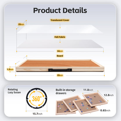 1500 Pieces Rotating & Tilting 2-in-1 Puzzle Board