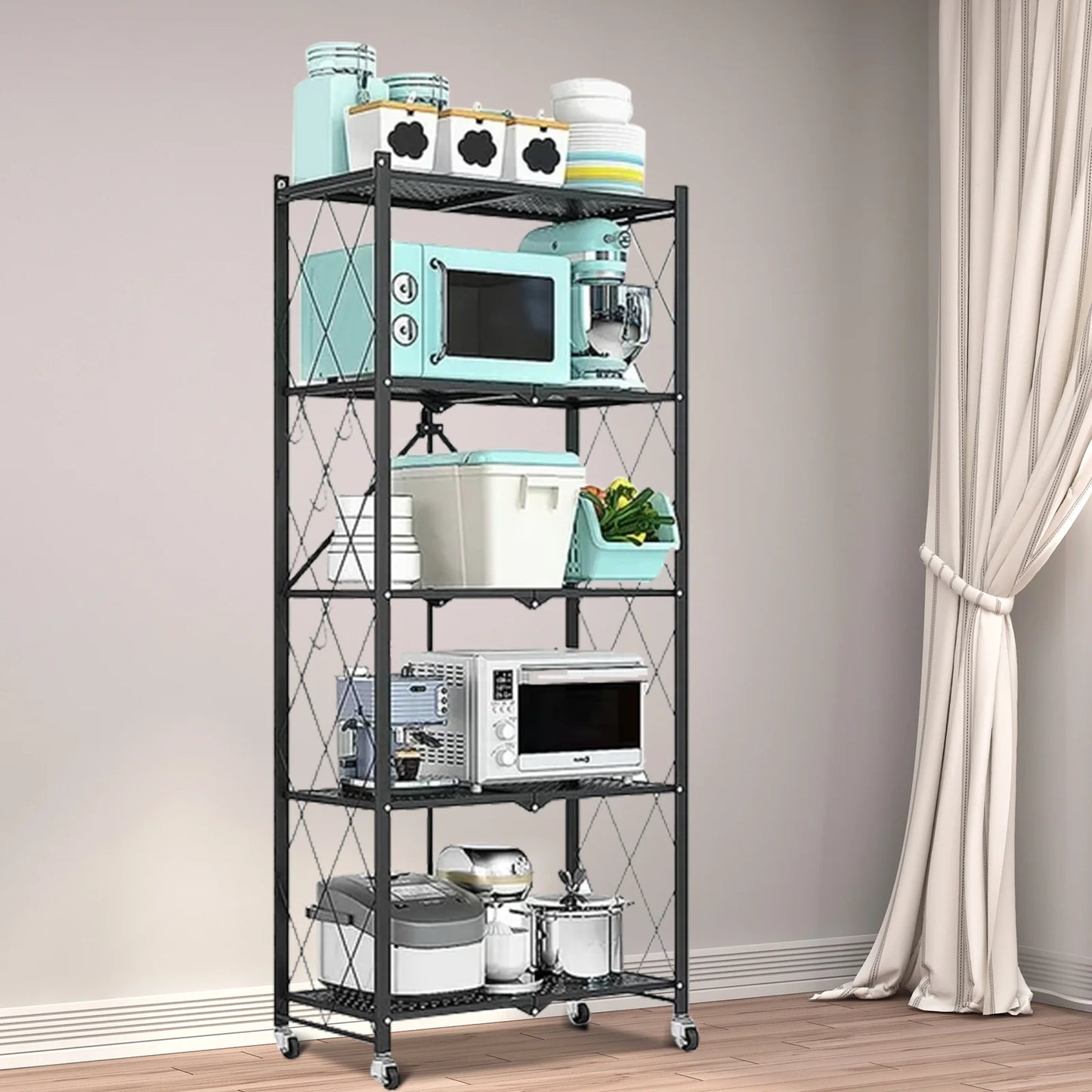 5-Tier Storage Shelving Unit with Wheels