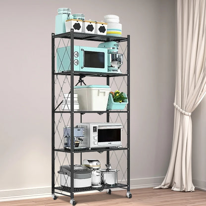 5-Tier Storage Shelving Unit with Wheels