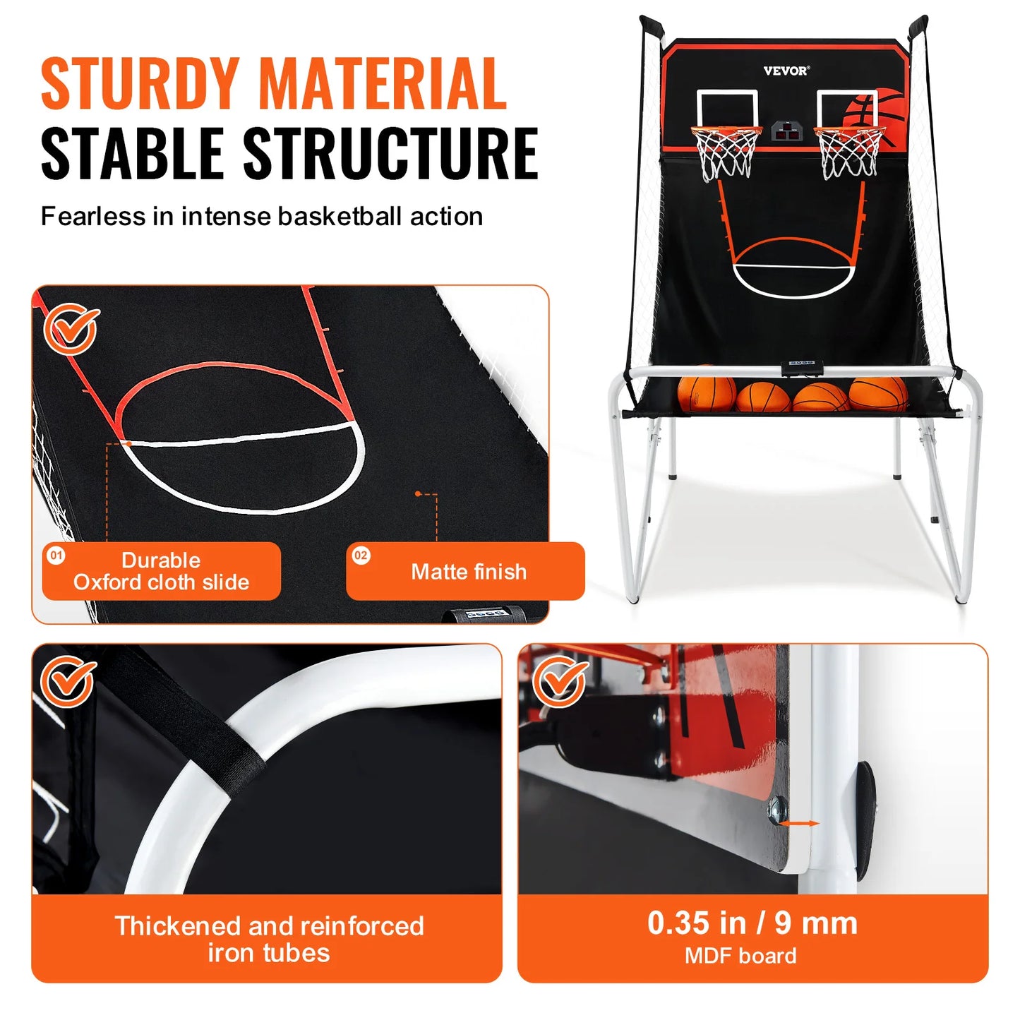Foldable Arcade Game 2 Player Indoor Basketball Game