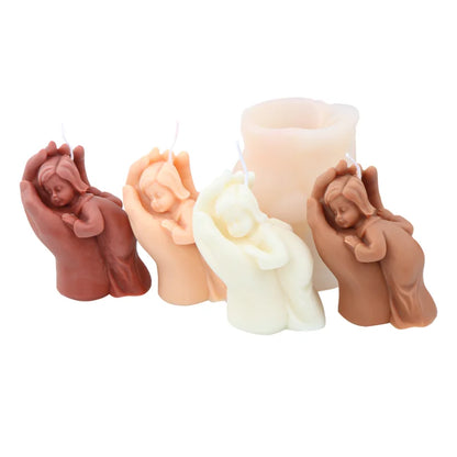 the Silent Love Mother's Hand Silicone Candle Mold