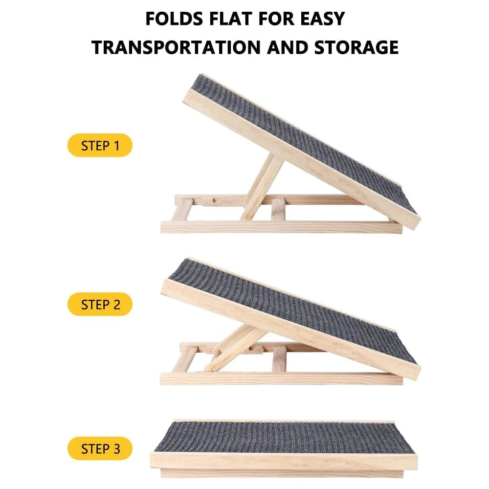 Wooden Portable Folding Pet Ramp for Dogs and Cats