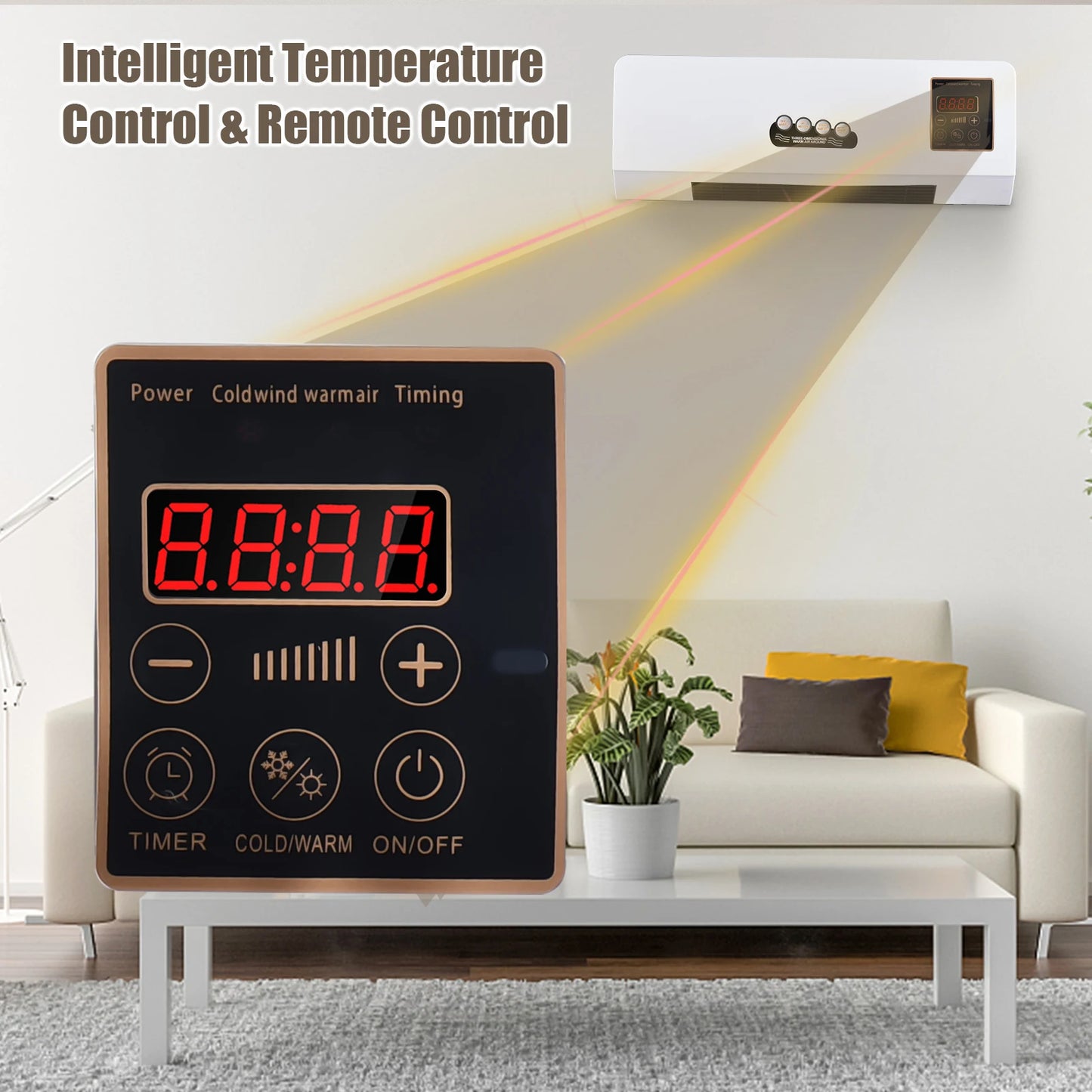 2-in-1 Heater and Fan Combo with Remote Control