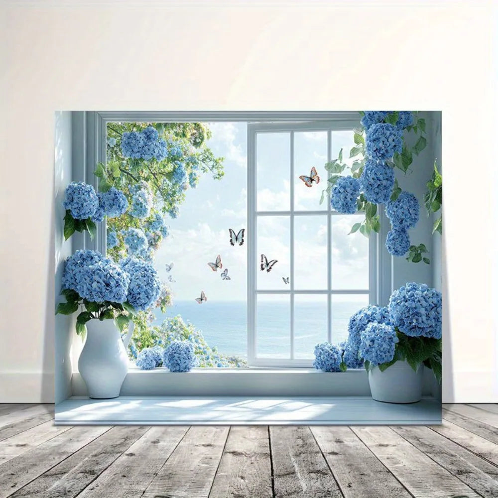 Interior Art Deco, enchanting blue daffodil canvas wall art