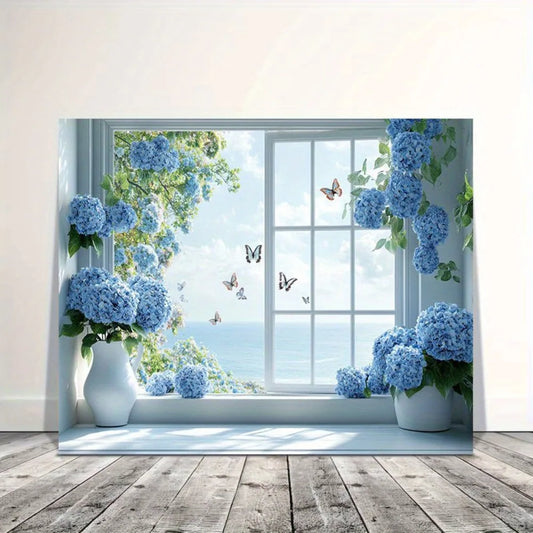 Interior Art Deco, enchanting blue daffodil canvas wall art