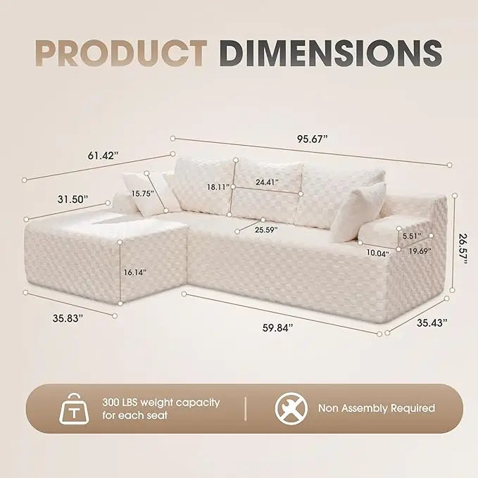 Modular L-Shaped Sectional with Storage Modules
