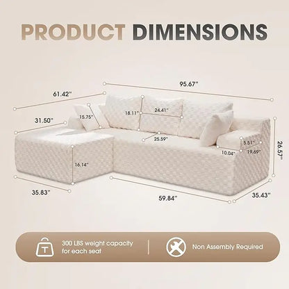 Modular L-Shaped Sectional with Storage Modules