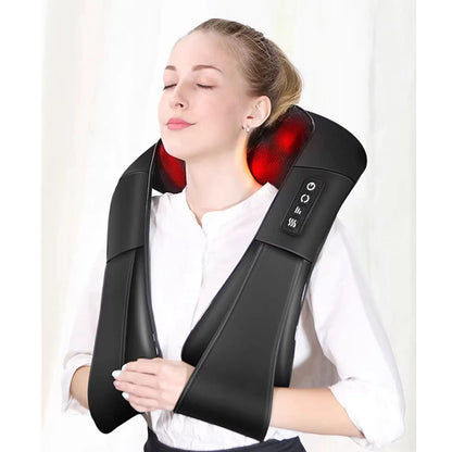 Electric heating neck and shoulder massager
