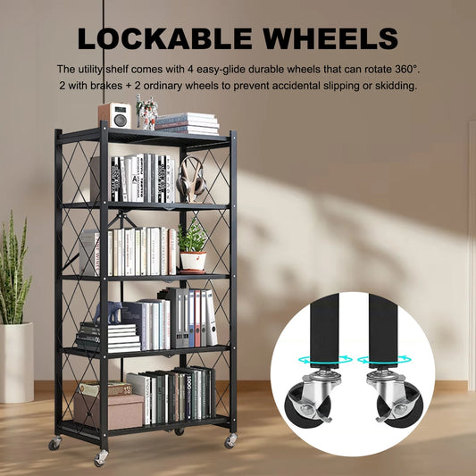 5-Tier Storage Shelving Unit with Wheels