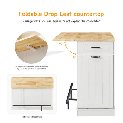 Kitchen Island with 2 Chairs