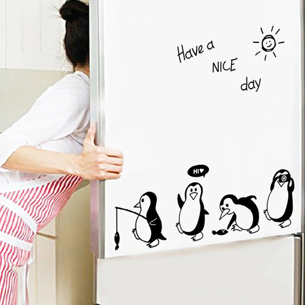 Cute Penguin Wall Stickers Art For Home Decoration