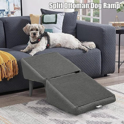 All-in-One Lightweight Folding Pet Ramps Stairs for Couch, Bed