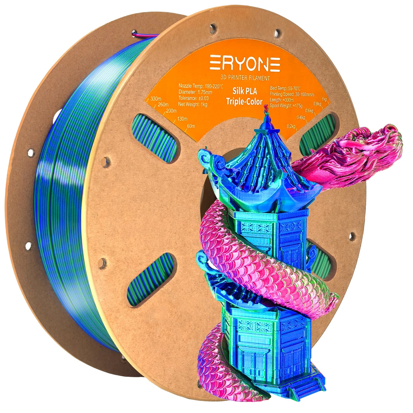 Triple Color Silk PLA Premium Filament 3D Print color filament