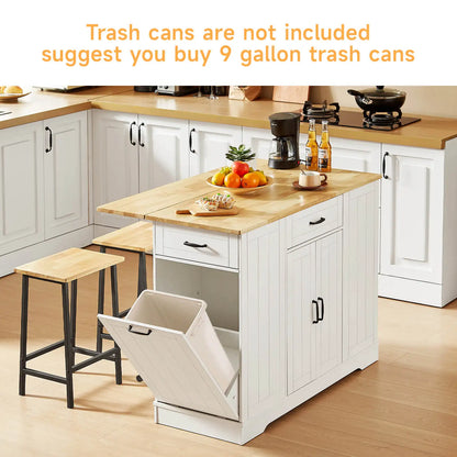 Kitchen Island with 2 Chairs