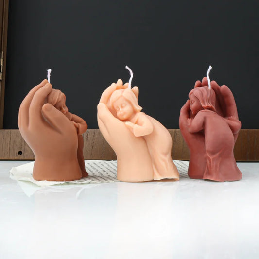 the Silent Love Mother's Hand Silicone Candle Mold