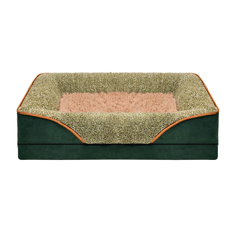 Oversized pet bed, washable with raised edges,