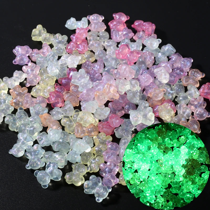 30Pcs Luminous Acrylic Beads 15mm