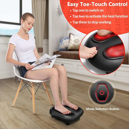 Electric Foot Massager with Heat Compress Deep Kneading Shiatsu Massage