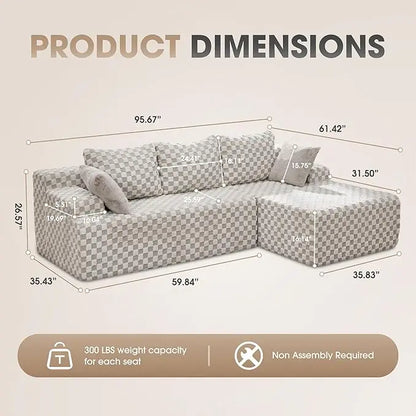 Modular L-Shaped Sectional with Storage Modules