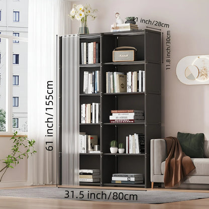 6 Layers Dustproof Bedroom Closet Organizer Bookshelf Cabinet