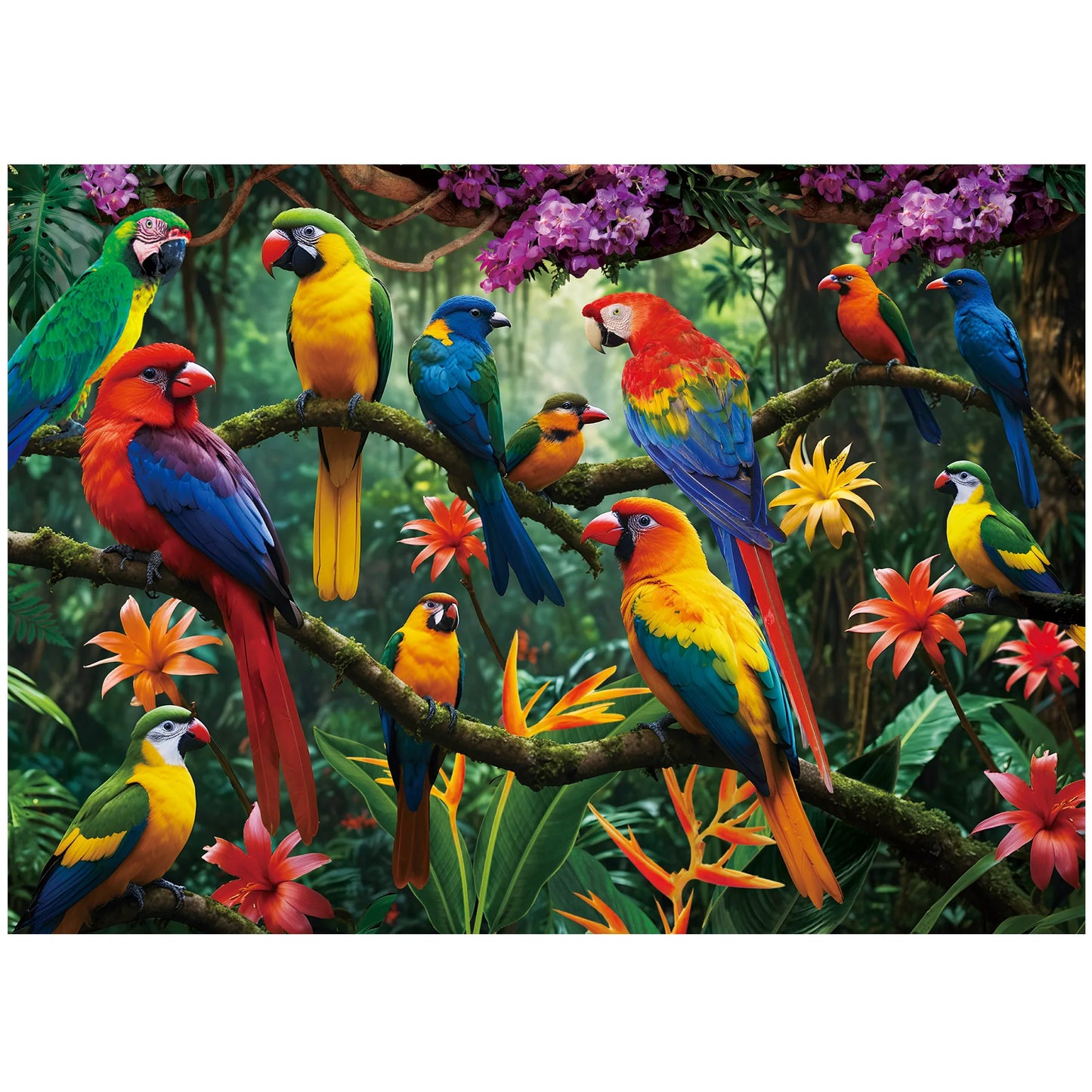 Parrots in the Jungle 1000 Piece Jigsaw Puzzle